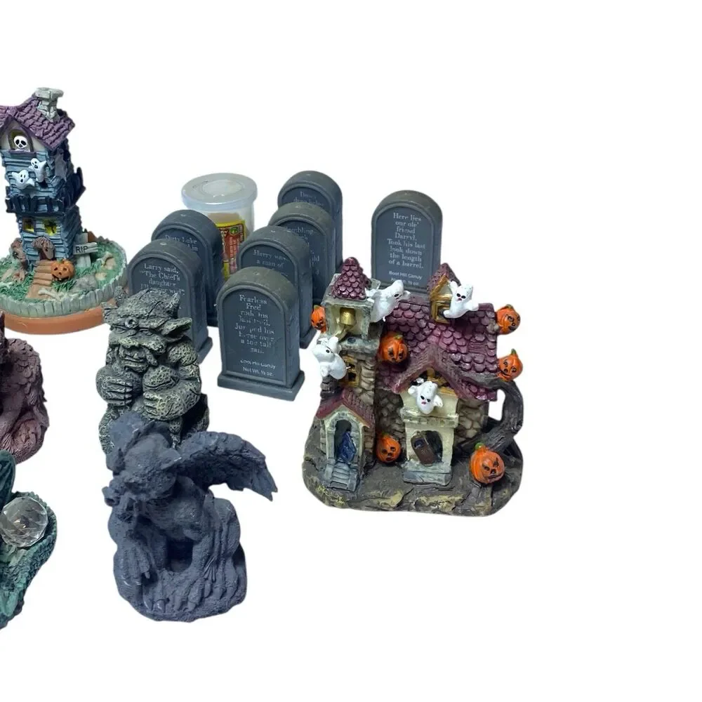 Lot Vintage 80s 90s Halloween Decorations Figures Hanging Decor Ghost Gargoyle